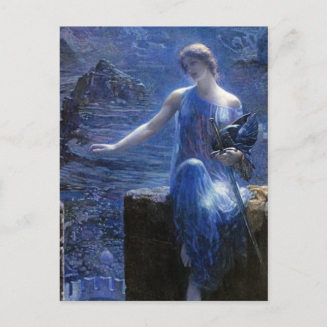 Postal La vigilia de Valkyries (Anverso)