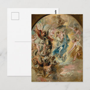Postal La Virgen como Mujer del Apocalipsis Rubens