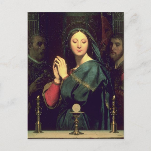 Postal La Virgen con el anfitrión, 1841 (Anverso)