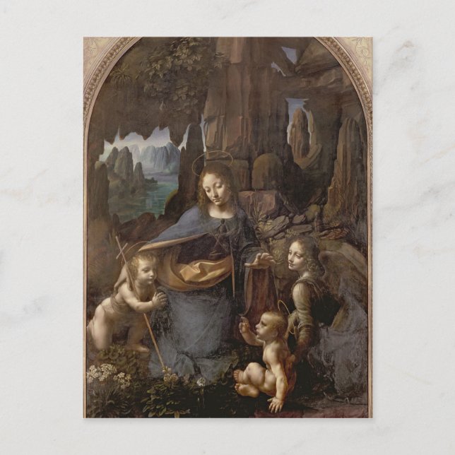 Postal La Virgen de las Rocas , c.1508 (Anverso)
