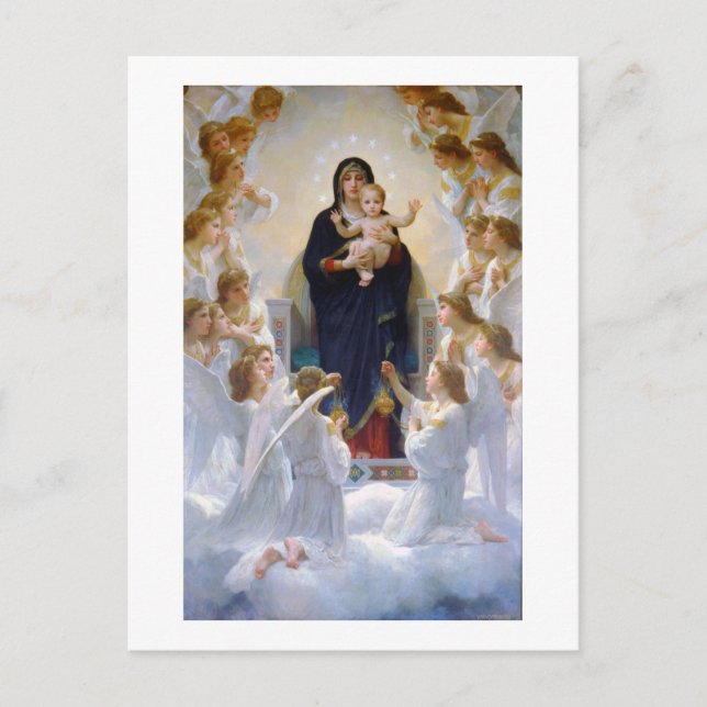 Postal La Virgen de los Ángeles, Bouguereau (Anverso)
