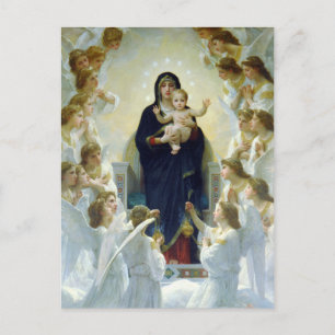 Postal La Virgen de los Ángeles, William Bouguereau