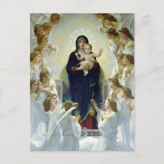 Postal La Virgen de los Ángeles, William Bouguereau (Anverso)