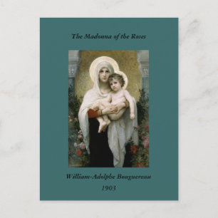 Postal La Virgen de los Rosas de Bouguereau (1903)