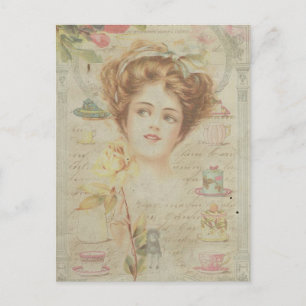 Postal La virgen Lady Elegant El Collage del Shabby en el