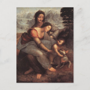 Postal La Virgen y el Niño con Santa Ana