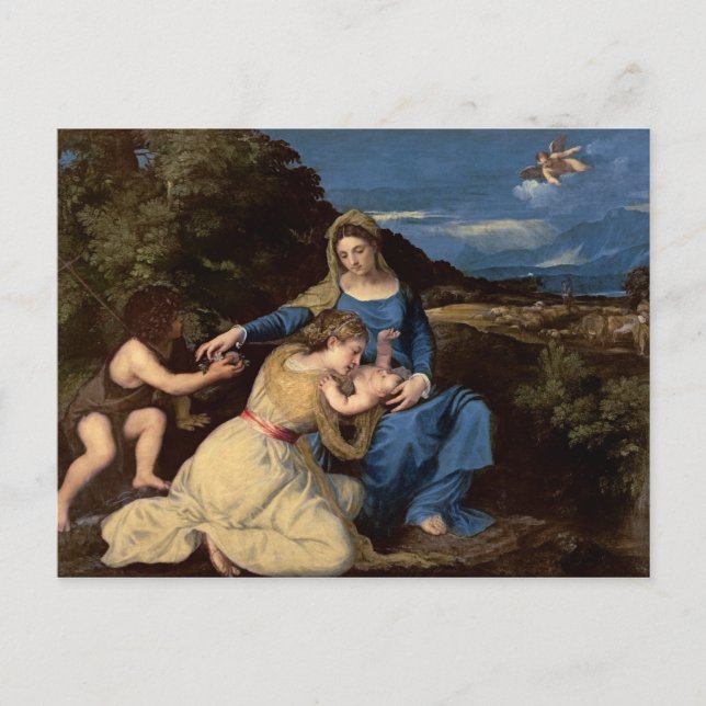 Postal La Virgen y el Niño con Santos, 1532 (Anverso)