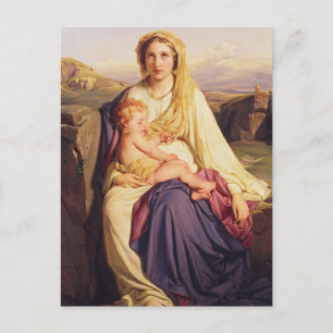 Postal La Virgen y el Niño por Paul Delaroche