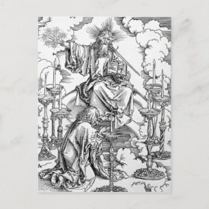 Postal La visión de los siete candeleros