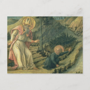 Postal La visión de San Agustín, finales de los años 1450