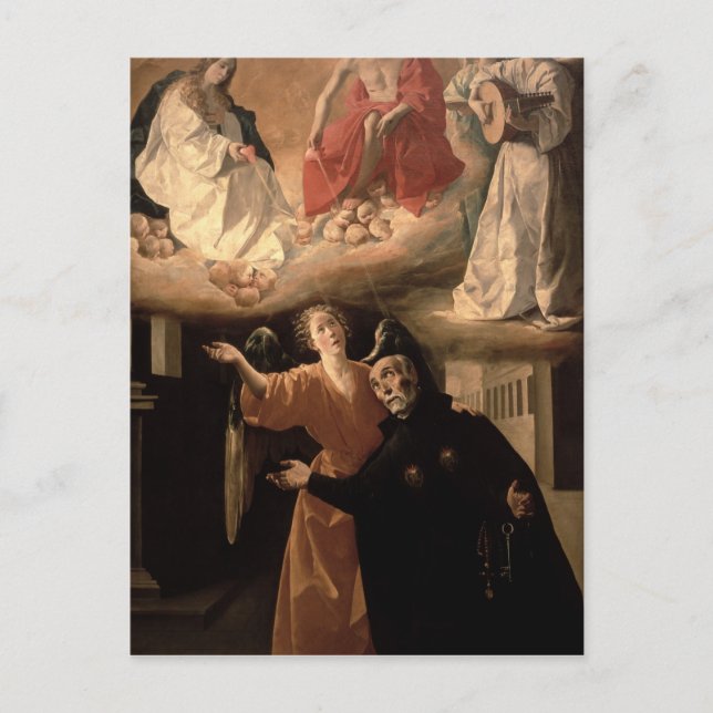 Postal La visión de San Alfonso Rodríguez (Anverso)