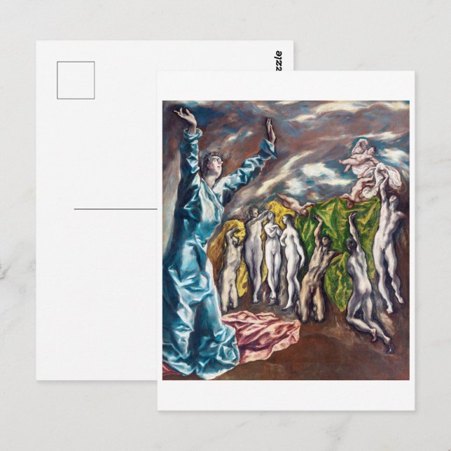 Postal La visión de San Juan | El Greco | (Anverso / Reverso)