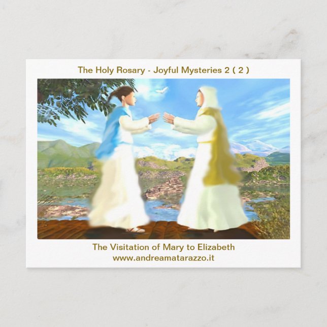 Postal La visita de María a Isabel (Anverso)
