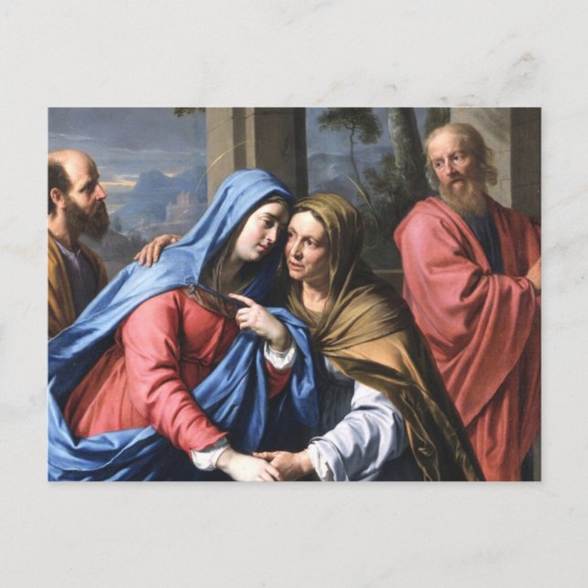 Postal La Visitación De Santa Isabel A La Virgen María (Anverso)