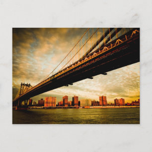 Postal La vista del puente de Manhattan desde Brooklyn (N