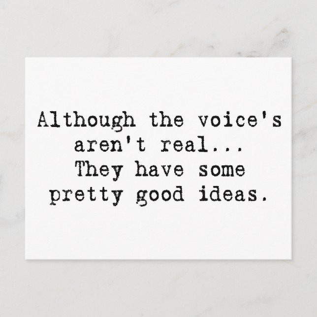 Postal La voz no es real (Anverso)