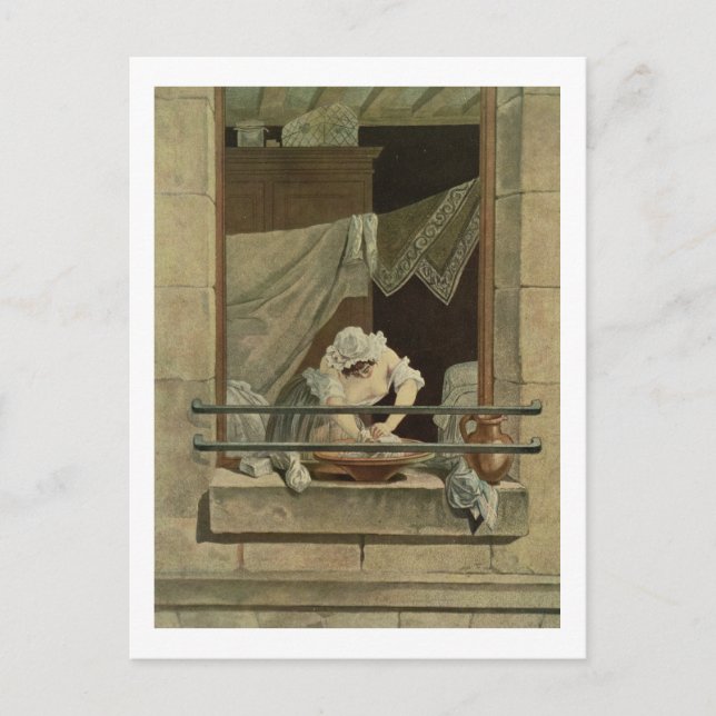 Postal La Washerwoman, grabada por J. Laurent Julien (c1) (Anverso)