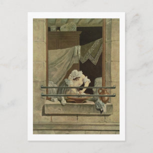 Postal La Washerwoman, grabada por J. Laurent Julien (c1)