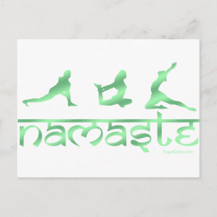 Postal La yoga de Namaste plantea verde