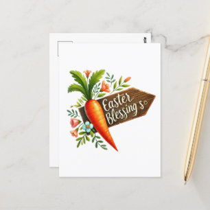 Postal La zanahoria de las bendiciones de Pascua