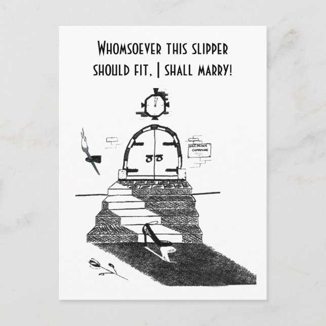 Postal La zapatilla de Cenicienta (Anverso)