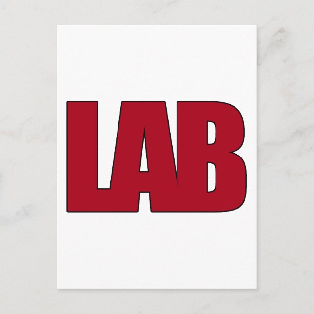 POSTAL LAB GRANDES LETRAS ROJAS LABORATORIO (Anverso)