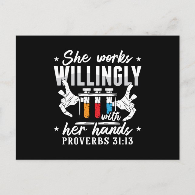 Postal Lab Tech She Works Willingly Laboratory Technician (Anverso)