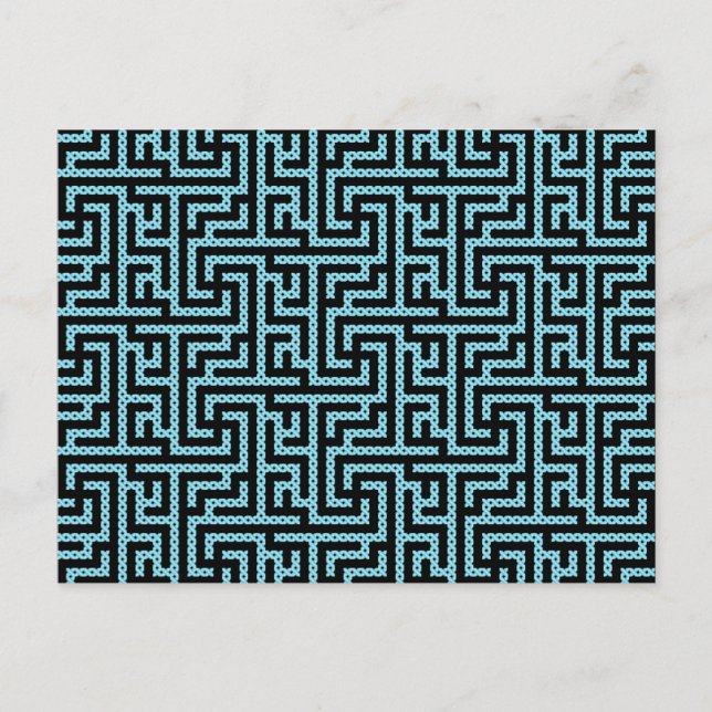 Postal Laberinto azul y negro (Anverso)