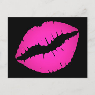 Postal Labial Besos Ombre Rosa Brillante Negro