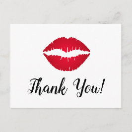 Postal Labial Rojo Ombre Beso Gracias
