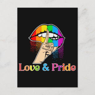 Postal Labios Arcoíris Lgbt , Amor y Orgullo Lgbt