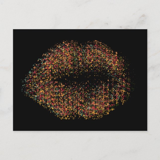 Postal Labios de arte abstractos modernos #10 (Anverso)