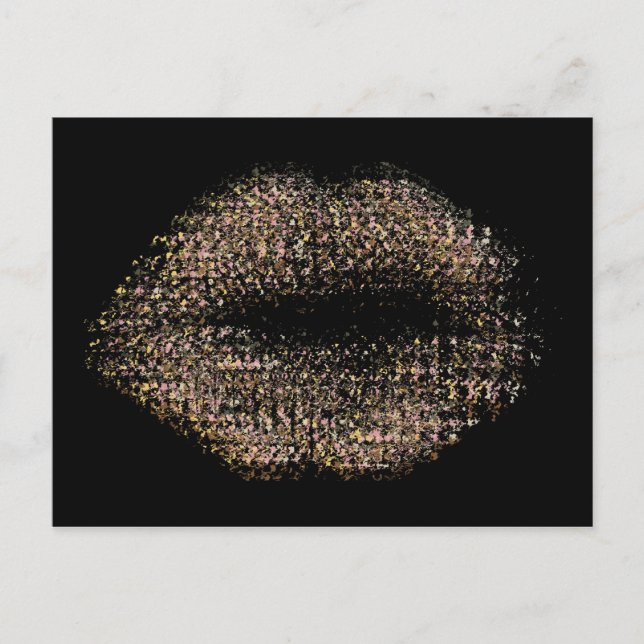 Postal Labios de arte abstractos modernos #18 (Anverso)