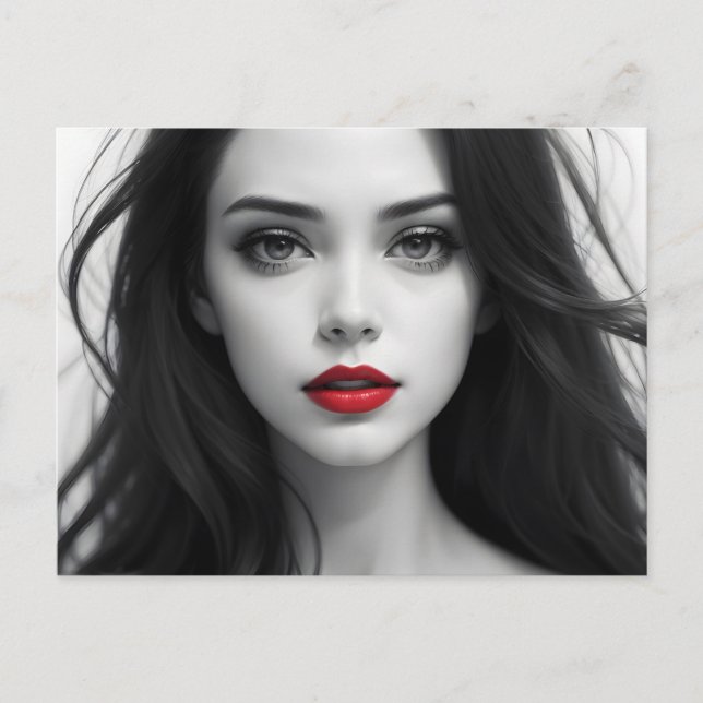 Postal labios rojos para ti (Anverso)