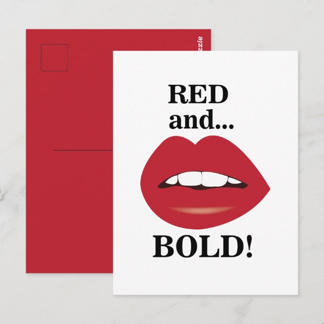 Postal Labios Rojos y Labios Audaces (Anverso / Reverso)