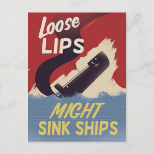 Postal Labios Sueltos Pueden Hundir Barcos