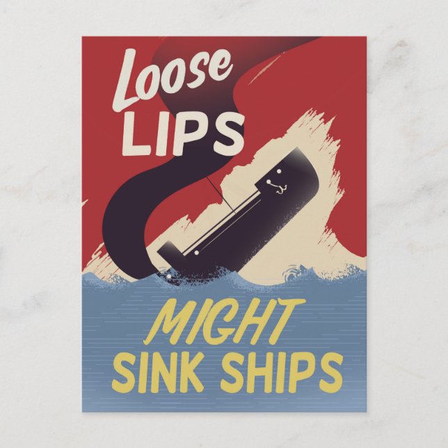 Postal Labios Sueltos Pueden Hundir Barcos (Anverso)