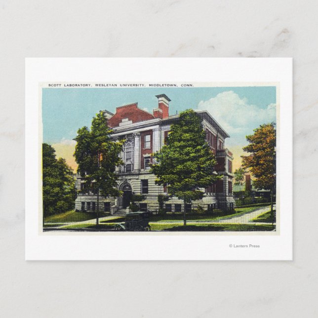 Postal Laboratorio Scott de la Universidad de Wesleyan (Anverso)