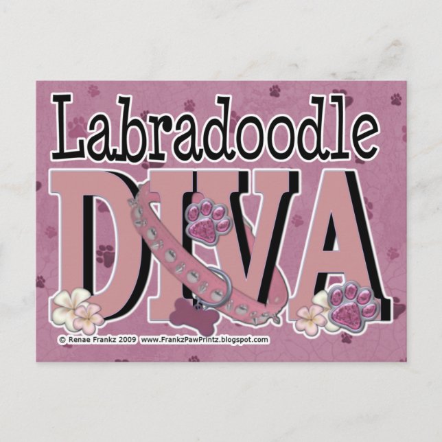Postal LabraDoodle DIVA (Anverso)