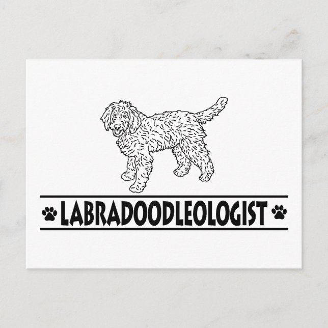 Postal Labradoodle humorístico (Anverso)