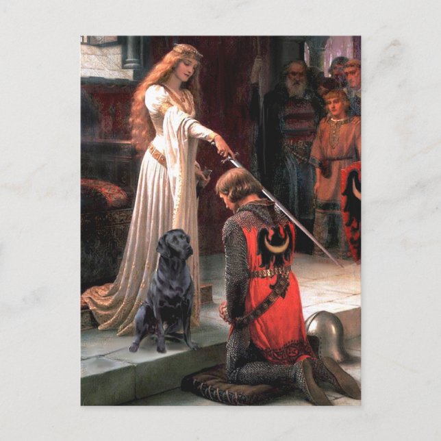 Postal Labrador 4 (negro) - El galardón (Anverso)