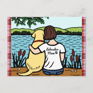Postal Labrador amarillo y mamá 2