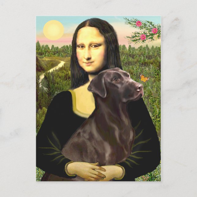 Postal Labrador (Chocolate) - Mona Lisa (Anverso)