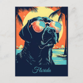 Postal Labrador con gafas de sol en un Personalizado de p