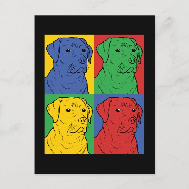 Postal Labrador de arte pop (Anverso)