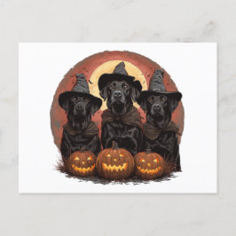 Postal Labrador de Halloween perro Gorras de brujas
