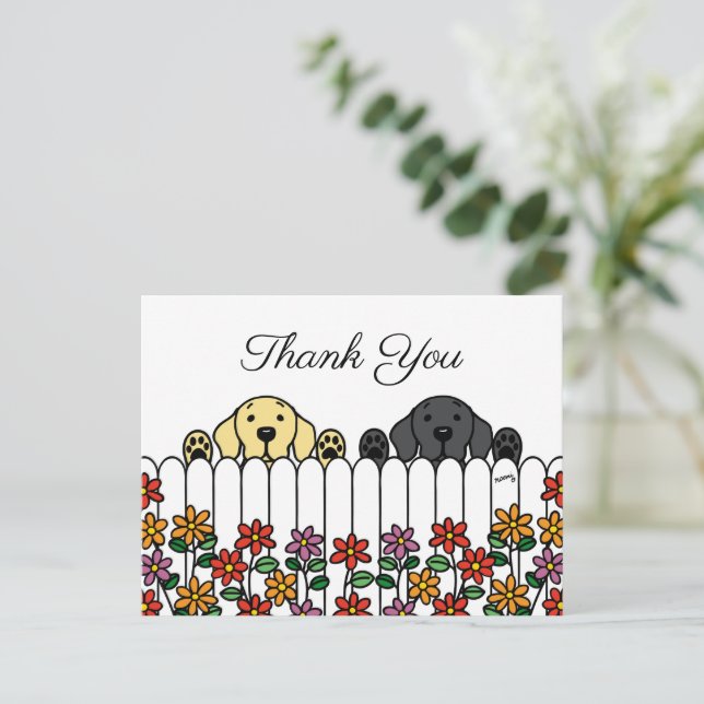 Postal Labrador Duo Watyou Gracias Postcard (Anverso de pie)