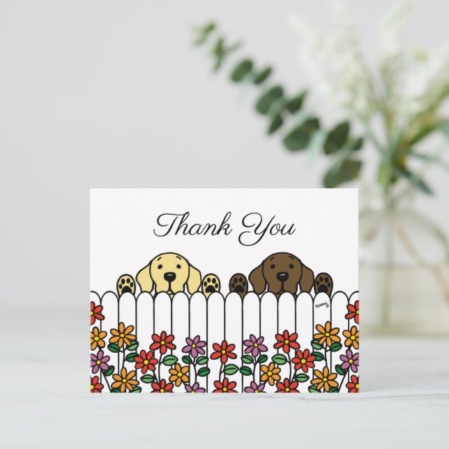 Postal Labrador Duo Watyou Gracias Postcard (Anverso de pie)