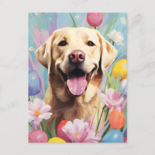 Postal Labrador Feliz Pascua (Anverso)