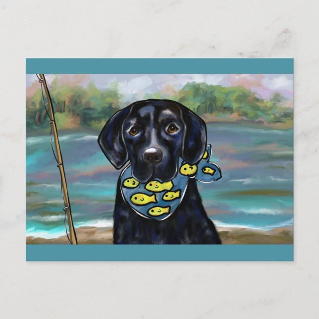POSTAL LABRADOR NEGRO (Anverso)